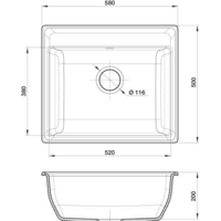 Кухонная мойка GranFest GF-V-580 (черный) - Превью изображения №4 — Интернет-магазин ПроЗаказ