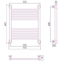 Полотенцесушитель Сунержа Богема+ прямая 600х500 032-0220-6050 - Превью изображения №3 — Интернет-магазин ПроЗаказ