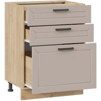 Шкаф напольный Трия Лорас 1Н6Я3 (дуб крафт золотой/холст латте) - Превью изображения №2 — Интернет-магазин ПроЗаказ