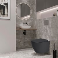 Унитаз подвесной Lauter Augsburg с жестким сиденьем Soft Close 21109EC (черный матовый, скрытое крепление) - Превью изображения №3 — Интернет-магазин ПроЗаказ