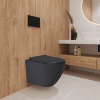 Унитаз подвесной Lauter Augsburg с жестким сиденьем Soft Close 21109EC (черный матовый, скрытое крепление) - Превью изображения №5 — Интернет-магазин ПроЗаказ