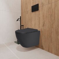 Унитаз подвесной Lauter Augsburg с жестким сиденьем Soft Close 21109EC (черный матовый, скрытое крепление) - Превью изображения №6 — Интернет-магазин ПроЗаказ