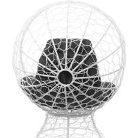 Кресло M-Group Кокос на подставке 11590109 (белый ротанг/серая подушка) - Превью изображения №6 — Интернет-магазин ПроЗаказ