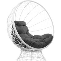 Кресло M-Group Кокос на подставке 11590109 (белый ротанг/серая подушка) - Превью изображения №4 — Интернет-магазин ПроЗаказ