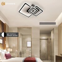 Припотолочная люстра Estares Triplex Square 124W 3S-APP-596x596x146-BLACK/WHITE-220-IP20 - Превью изображения №4 — Интернет-магазин ПроЗаказ