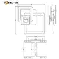 Припотолочная люстра Estares Triplex Square 124W 3S-APP-596x596x146-BLACK/WHITE-220-IP20 - Превью изображения №9 — Интернет-магазин ПроЗаказ