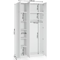 Шкаф распашной Soma Lord Lite 3-х створчатый 120x240 (белый) - Превью изображения №4 — Интернет-магазин ПроЗаказ