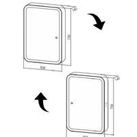  Silver Mirrors Шкаф с зеркалом Фиджи flip 50x75 LED-00002471 - Превью изображения №6 — Интернет-магазин ПроЗаказ