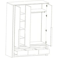 Шкаф распашной Black Red White Kada S404-SZF3D3S (дуб April) - Превью изображения №2 — Интернет-магазин ПроЗаказ