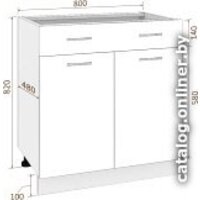 Шкаф напольный Кортекс-мебель Корнелия Лира НШ80р1ш без столешницы (дуб сонома) - Превью изображения №4 — Интернет-магазин ПроЗаказ