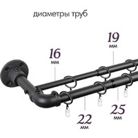 Карниз для штор UG Home Раздвижной 2-рядный 2КМ-367-Ч (черный, 1.5-3.67м) - Превью изображения №4 — Интернет-магазин ПроЗаказ