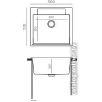 Кухонная мойка Polygran Argo-560 (космос) - Превью изображения №4 — Интернет-магазин ПроЗаказ