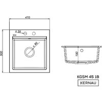 Кухонная мойка Kernau KGS M 45 1B Graphite - Превью изображения №2 — Интернет-магазин ПроЗаказ