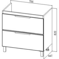  Viant Тумба под умывальник Берлин Moduo 80 VBER80MDBEL-T2Y - Превью изображения №4 — Интернет-магазин ПроЗаказ