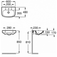Умывальник Roca Debba 60 32799400Y - Превью изображения №8 — Интернет-магазин ПроЗаказ