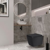 Унитаз подвесной Lauter Magdeburg с жестким сиденьем Soft Close 21103EC (черный матовый, скрытое крепление) - Превью изображения №3 — Интернет-магазин ПроЗаказ