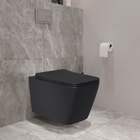 Унитаз подвесной Lauter Magdeburg с жестким сиденьем Soft Close 21103EC (черный матовый, скрытое крепление) - Превью изображения №4 — Интернет-магазин ПроЗаказ