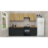 ВерсоМебель Эко-8 2.6 (дуб крафт золотой/антрацит/ст.золотистый дуб)