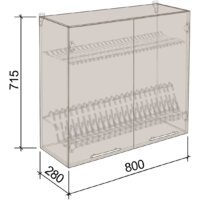 Шкаф навесной Артём-Мебель 800мм СН-114.76 (ДСП дуб крафт белый) - Превью изображения №3 — Интернет-магазин ПроЗаказ