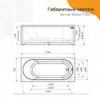 Ванна Radomir Вальс 170x75 1-01-0-0-1-337 - Превью изображения №11 — Интернет-магазин ПроЗаказ