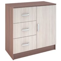 Комод Стендмебель Бася КМ-553-М 3 ящика 1 створка (ясень шимо светлый/темный) - Превью изображения №3 — Интернет-магазин ПроЗаказ