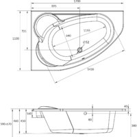 Ванна Cersanit Kaliope 170x110 L (с ножками и экраном) - Превью изображения №8 — Интернет-магазин ПроЗаказ