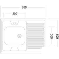 Кухонная мойка Ukinox STD800.600-5C 0L (с сифоном) - Превью изображения №2 — Интернет-магазин ПроЗаказ
