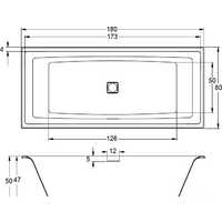 Ванна Riho Still Square 180x80 BR01005 (без ножек) - Превью изображения №2 — Интернет-магазин ПроЗаказ