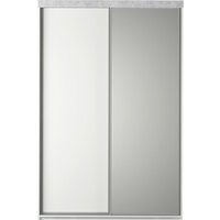 Шкаф-купе Аквилон Акцент №26 (белое сияние/цемент светлый) - Превью изображения №2 — Интернет-магазин ПроЗаказ