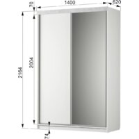 Шкаф-купе Аквилон Акцент №26 (белое сияние/цемент светлый) - Превью изображения №7 — Интернет-магазин ПроЗаказ