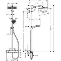 Душевая система  Hansgrohe Crometta Е 240 1jet Showerpipe [27271000] - Превью изображения №2 — Интернет-магазин ПроЗаказ