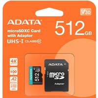 ADATA Premier AUSDX512GUICL10A1-RA1 microSDXC 512GB (с адаптером)