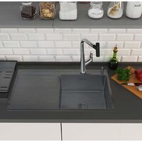 Кухонная мойка Roxen Vespa 560230-70RB PVD графит (с коландером и дозатором) - Превью изображения №3 — Интернет-магазин ПроЗаказ