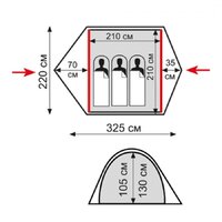 Треккинговая палатка TRAMP Quick 3 V2 (зеленый) - Превью изображения №2 — Интернет-магазин ПроЗаказ