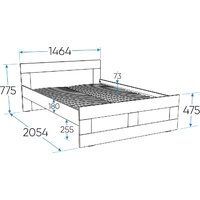 Кровать Mio Tesoro Нави 140x200 2.15.04.050.19 (кашемир) - Превью изображения №5 — Интернет-магазин ПроЗаказ