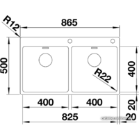 Кухонная мойка Blanco Andano 400/400-IF/A 525249 (с клапаном-автоматом, сатин) - Превью изображения №3 — Интернет-магазин ПроЗаказ