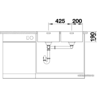 Кухонная мойка Blanco Andano 400/400-IF/A 525249 (с клапаном-автоматом, сатин) - Превью изображения №5 — Интернет-магазин ПроЗаказ
