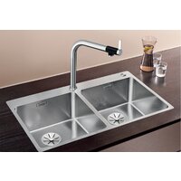 Кухонная мойка Blanco Andano 400/400-IF/A 525249 (с клапаном-автоматом, сатин) - Превью изображения №2 — Интернет-магазин ПроЗаказ