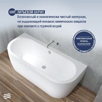 Ванна Lauter Imperia 170x75 21080075 (с каркасом и сифоном 21Y11030 хром) - Превью изображения №5 — Интернет-магазин ПроЗаказ