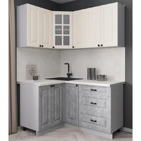 Готовая кухня Интерлиния Мила Деко 1.2x1.5 (керамика/белый/опал светлый) - Превью изображения №2 — Интернет-магазин ПроЗаказ