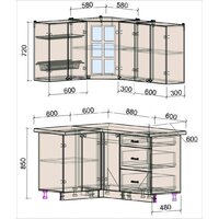 Готовая кухня Интерлиния Мила Деко 1.2x1.5 (керамика/белый/опал светлый) - Превью изображения №7 — Интернет-магазин ПроЗаказ