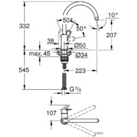 Смеситель Grohe Bauloop 31368001 - Превью изображения №2 — Интернет-магазин ПроЗаказ