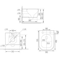 Унитаз подвесной Roxen Boro One Rimless 6 в 1 StounFix Dual Fresh 507542 (кнопка: черный матовый) - Превью изображения №20 — Интернет-магазин ПроЗаказ