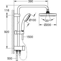 Душевая система  Grohe New Tempesta System 200 26452001 - Превью изображения №2 — Интернет-магазин ПроЗаказ