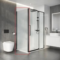 Душевая стенка Niagara Nova NG-A80GR-34 80х195 (графит/прозрачное стекло) - Превью изображения №3 — Интернет-магазин ПроЗаказ