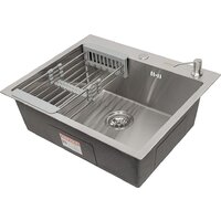Кухонная мойка ARFEKA Eco AR 60x50 + Japeto + CL AR + DS AR (Satin, с дозатором и коландером) - Превью изображения №3 — Интернет-магазин ПроЗаказ