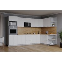 Готовая кухня Интерлиния Мила Лайт 1.68x3.0 правая (белый платинум/белый платинум/дуб бунратти) - Превью изображения №5 — Интернет-магазин ПроЗаказ