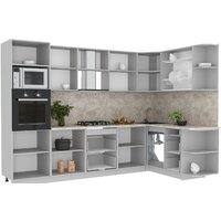 Готовая кухня Интерлиния Мила Лайт 1.68x3.0 правая (белый платинум/белый платинум/дуб бунратти) - Превью изображения №2 — Интернет-магазин ПроЗаказ