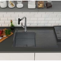 Кухонная мойка Roxen Vespa 560230-70LB PVD графит (с коландером и дозатором) - Превью изображения №3 — Интернет-магазин ПроЗаказ
