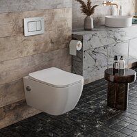 Унитаз подвесной Roxen Cube bidet в комплекте с инсталляцией StounFix Dual Fresh 6 в 1 968472 (кнопка: брашированное золото) - Превью изображения №2 — Интернет-магазин ПроЗаказ